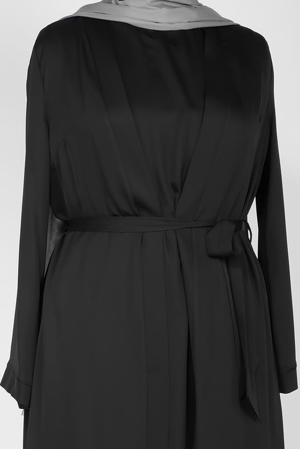 Vêtements hijab NOIR COSTUME & ROBE OURLET EN DENTELLE  3552  - TRENDTESETTÜR