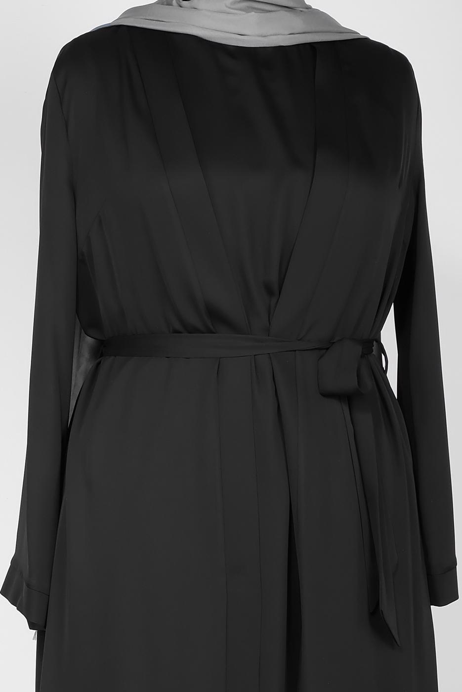 Vêtements hijab NOIR COSTUME & ROBE OURLET EN DENTELLE  3552