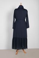 Vêtements hijab BLEU MARINE COSTUME & ROBE OURLET EN DENTELLE  3552 