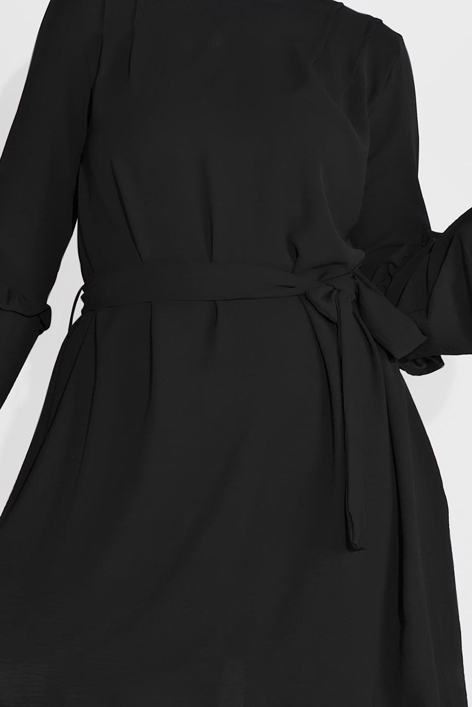 Hijab clothing BLACK BELTED SUIT 1161-1 