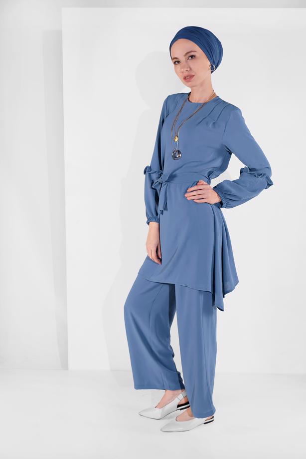 Hijab clothing  BELTED SUIT 1161-1  - TRENDTESETTÜR