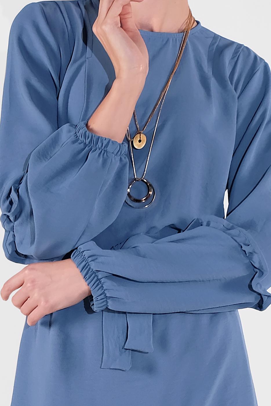 Hijab clothing NAVY BLUE BELTED SUIT 1161-1 