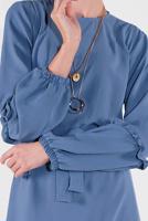 Hijab clothing NAVY BLUE BELTED SUIT 1161-1 