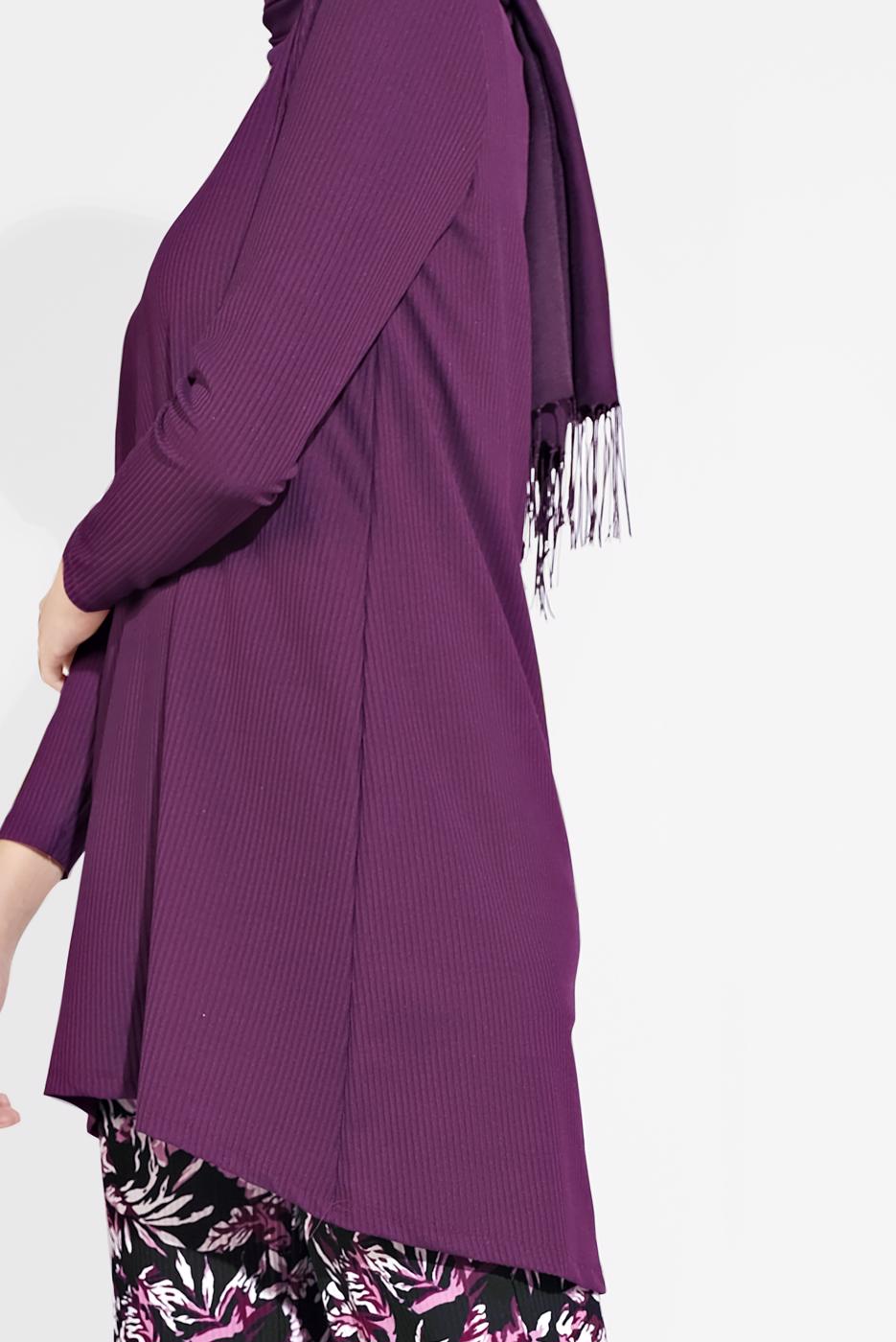 Tesettür giyim MOR DESENLİ 2&prime;Lİ PANTOLONLU TAKIM 6175-1 