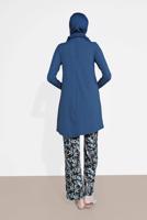 Tesettür giyim LACİVERT DESENLİ 2&prime;Lİ PANTOLONLU TAKIM 6175-1 