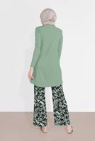 Tesettür giyim YEŞİL DESENLİ 2&prime;Lİ PANTOLONLU TAKIM 6175-1 