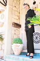 Tesettür giyim SİYAH DÜĞMELİ CEP DETAYLI PANTOLONLU TAKIM 05208