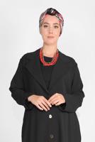 Tesettür giyim SİYAH SALAŞ İKİLİ PANTOLONLU TAKIM 31208