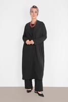 Tesettür giyim SİYAH SALAŞ İKİLİ PANTOLONLU TAKIM 31208