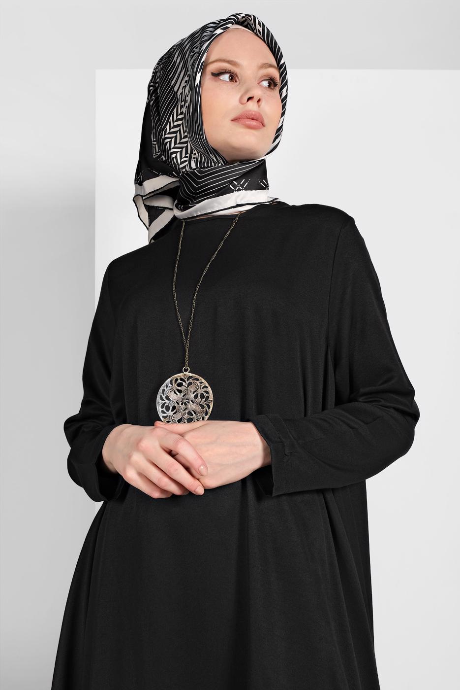 Tesettür giyim SİYAH İKİLİ SALAŞ TAKIM 73108 