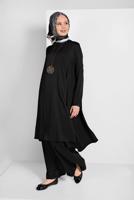 Tesettür giyim SİYAH İKİLİ SALAŞ TAKIM 73108 