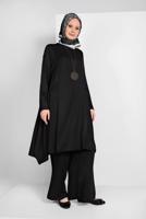 Tesettür giyim SİYAH İKİLİ SALAŞ TAKIM 73108 