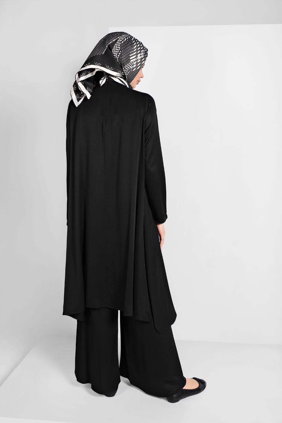 Tesettür giyim SİYAH İKİLİ SALAŞ TAKIM 73108 