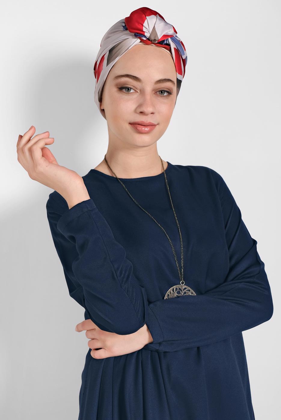 Tesettür giyim LACİVERT İKİLİ SALAŞ TAKIM 73108 