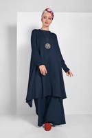 Tesettür giyim LACİVERT İKİLİ SALAŞ TAKIM 73108 