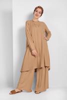 Tesettür giyim KAHVE İKİLİ SALAŞ TAKIM 73108 