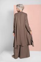 Tesettür giyim KAHVE İKİLİ SALAŞ TAKIM 73108 