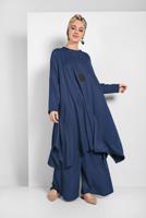 Tesettür giyim LACİVERT İKİLİ SALAŞ TAKIM 73108 