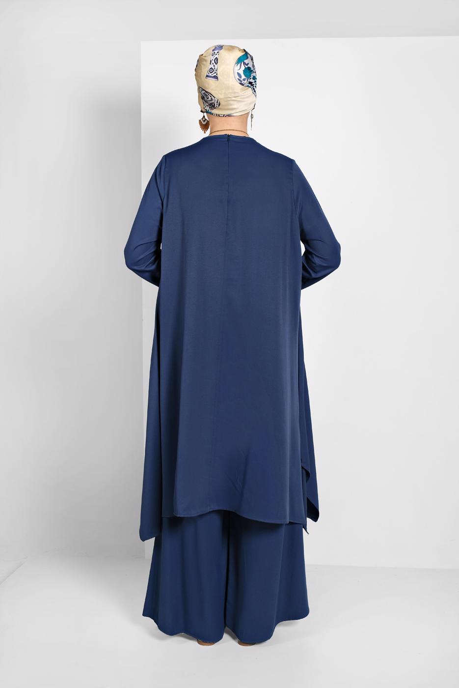 Tesettür giyim LACİVERT İKİLİ SALAŞ TAKIM 73108 