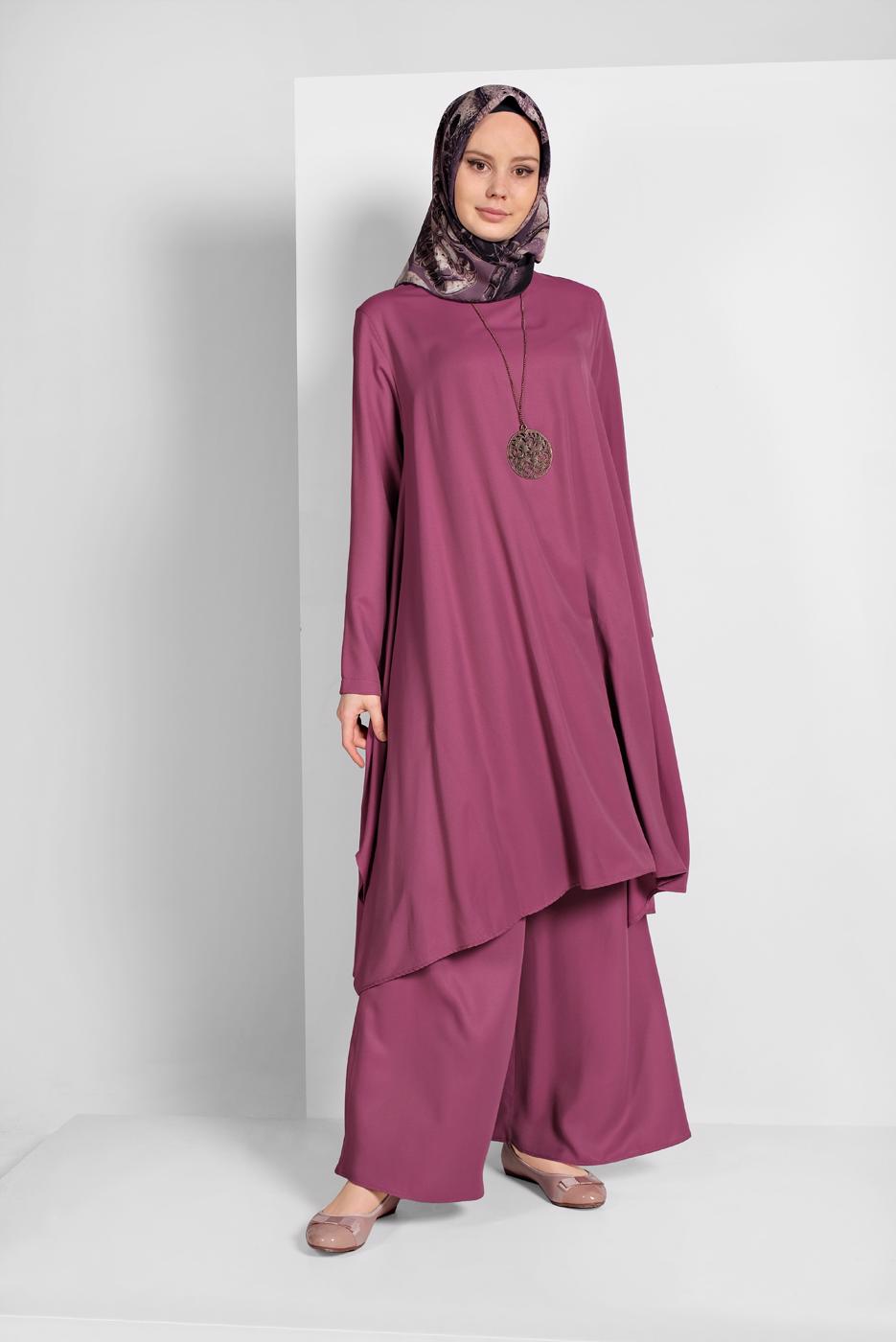 Tesettür giyim PEMBE İKİLİ SALAŞ TAKIM 73108 