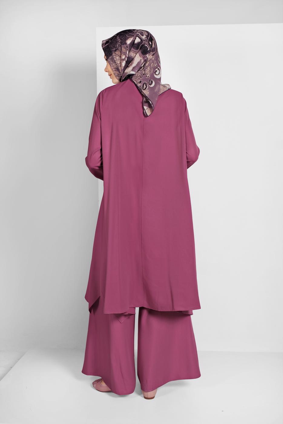 Tesettür giyim PEMBE İKİLİ SALAŞ TAKIM 73108 