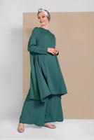 Tesettür giyim YEŞİL İKİLİ SALAŞ TAKIM 73108 