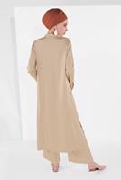 Vêtements hijab BEIGE COSTUME À BOUTONNÉ 78108