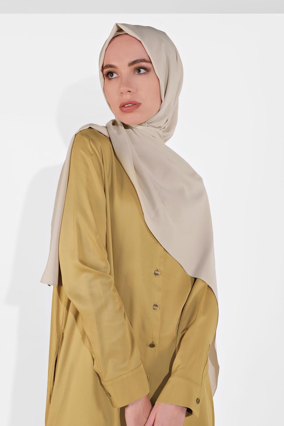 Tesettür giyim TURUNCU BOYDAN DÜĞMELİ PANTOLONLU TAKIM  78108 