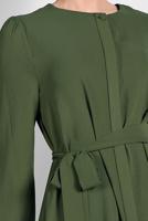 Vêtements hijab KAKI COSTUME À FLUIDE AVEC CEINTURE 0002 