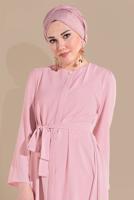 Vêtements hijab POUDRE COSTUME À FLUIDE AVEC CEINTURE 0002 