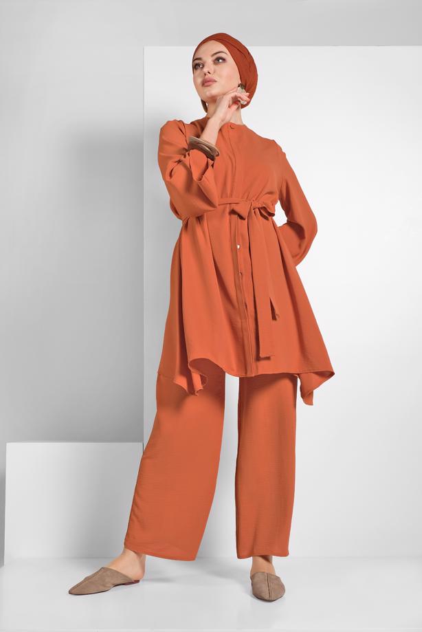 Hijab clothing  FLOWING BELTED SUIT 0002  - TRENDTESETTÜR