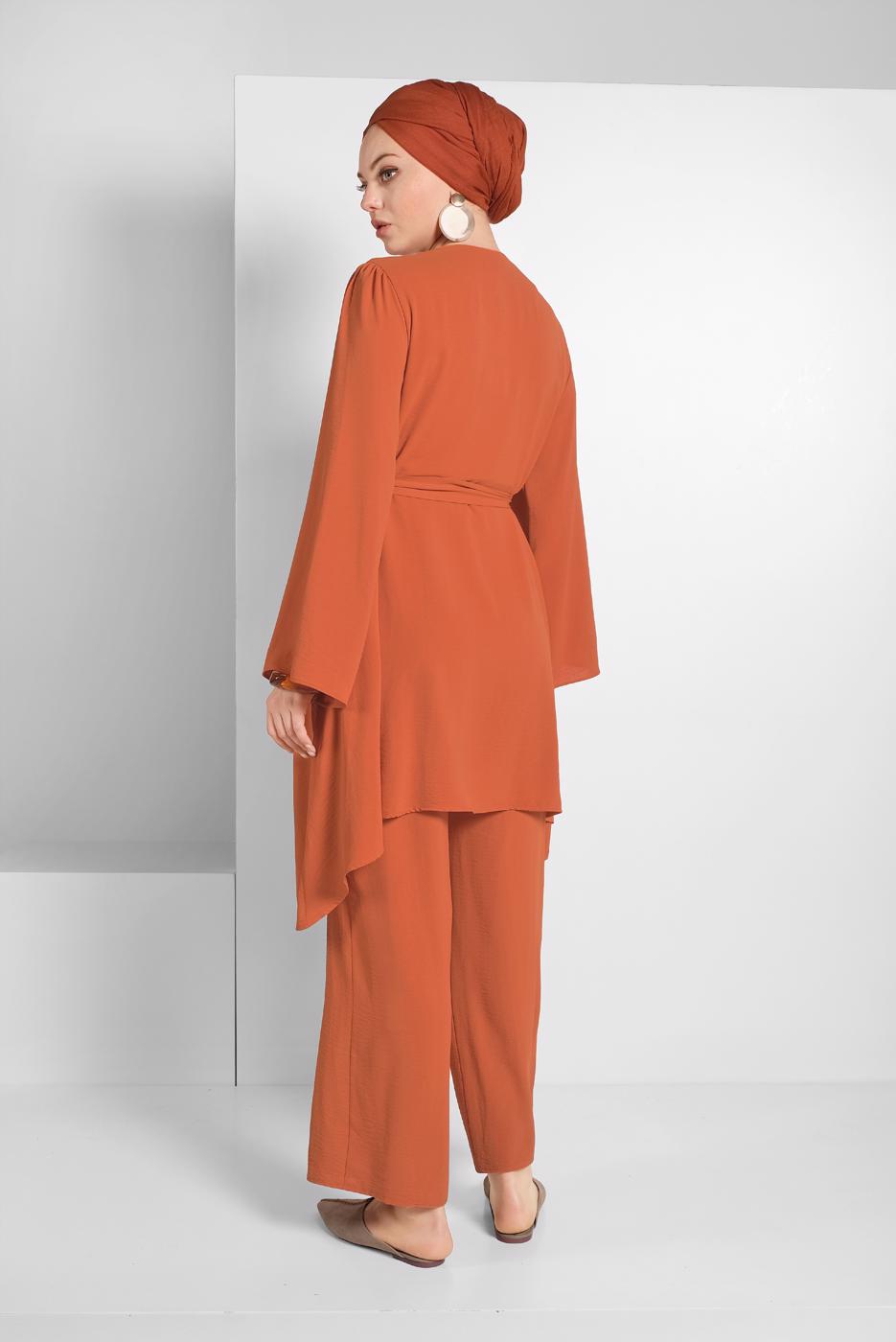 Hijab clothing TABA FLOWING BELTED SUIT 0002 