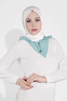 Tesettür giyim KREM KAPÜŞONLU FERMUAR DETAYLI İKİLİ PANTOLONLU TAKIM 0020