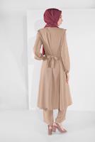 Vêtements hijab BEIGE COSTUME RUCHÉ 0161