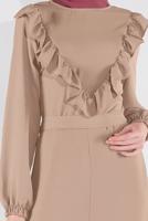 Vêtements hijab BEIGE COSTUME RUCHÉ 0161