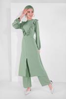 Vêtements hijab VERT COSTUME RUCHÉ 0161