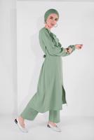 Vêtements hijab VERT COSTUME RUCHÉ 0161