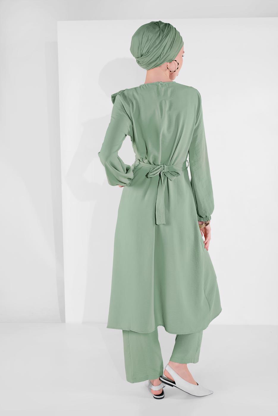 Vêtements hijab VERT COSTUME RUCHÉ 0161