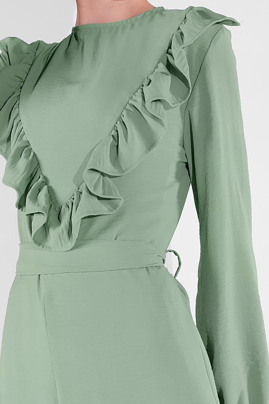 Vêtements hijab VERT COSTUME RUCHÉ 0161