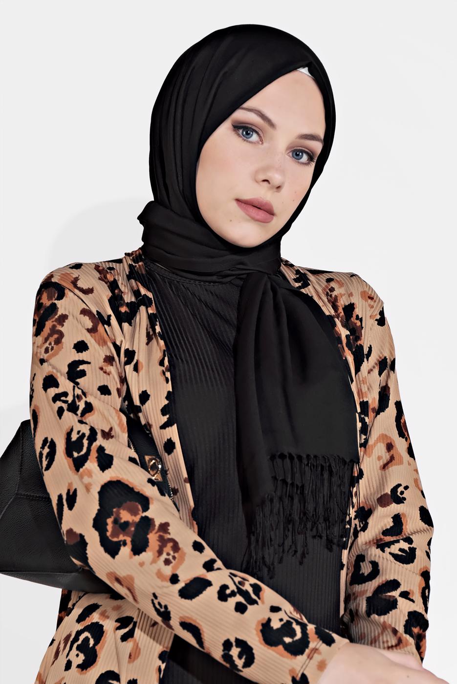 Tesettür giyim KAHVE FİTİLLİ DESENLİ 3&prime;LÜ PANTOLONLU TAKIM 0516