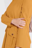 Tesettür giyim TURUNCU DÜĞMELİ CEPLİ PANTOLONLU TAKIM 0555