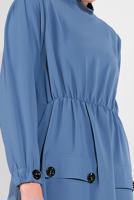 Tesettür giyim LACİVERT DÜĞME AKSESUARLI İKİLİ PANTOLONLU TAKIM 0707