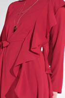 Tesettür giyim KIRMIZI FIRFIR DETAYLI 2&prime;Lİ PANTOLONLU TAKIM 1002