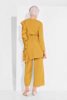 Tesettür giyim TURUNCU FIRFIR DETAYLI 2&prime;Lİ PANTOLONLU TAKIM 1002