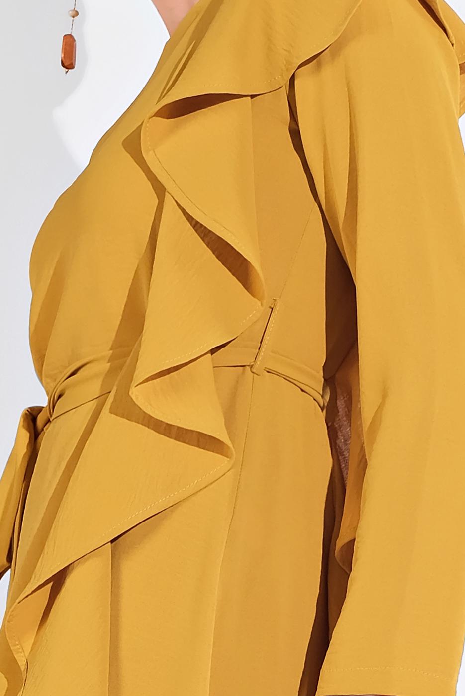 Tesettür giyim TURUNCU FIRFIR DETAYLI 2&prime;Lİ PANTOLONLU TAKIM 1002