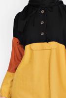 Tesettür giyim SİYAH DÜĞMELİ KAPÜŞONLU PANTOLONLU TAKIM 1026 