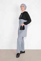 Tesettür giyim SİYAH CEP DETAYLI EŞOFMAN TAKIM T 1116