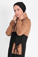 Tesettür giyim KAHVE CEP DETAYLI EŞOFMAN TAKIM T 1116