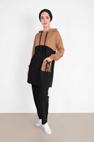 Tesettür giyim KAHVE CEP DETAYLI EŞOFMAN TAKIM T 1116