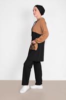 Tesettür giyim KAHVE CEP DETAYLI EŞOFMAN TAKIM T 1116